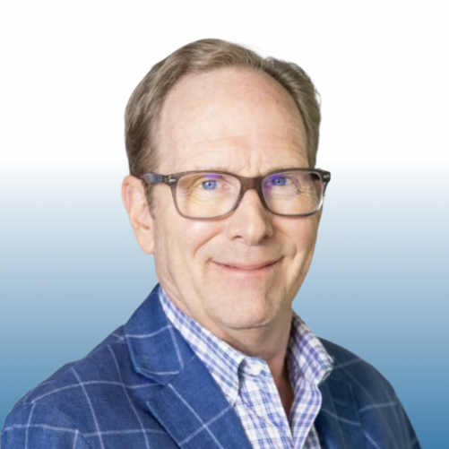 Equity team member wearing glasses and blue plaid sport coat